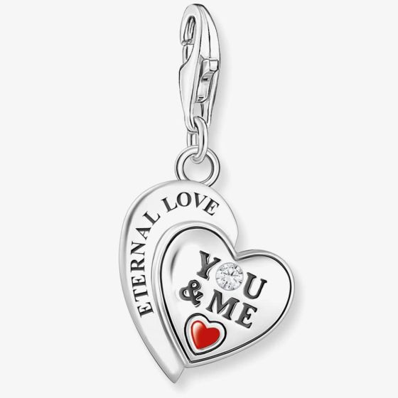 Thomas Sabo Sterling Silver Eternal Love You & Me Engraved Heart Charm 2108-691-21