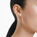 Swarovski Matrix Rhodium Plated Stud Earrings With Crystal Pearls And Clear Crystals 5701604