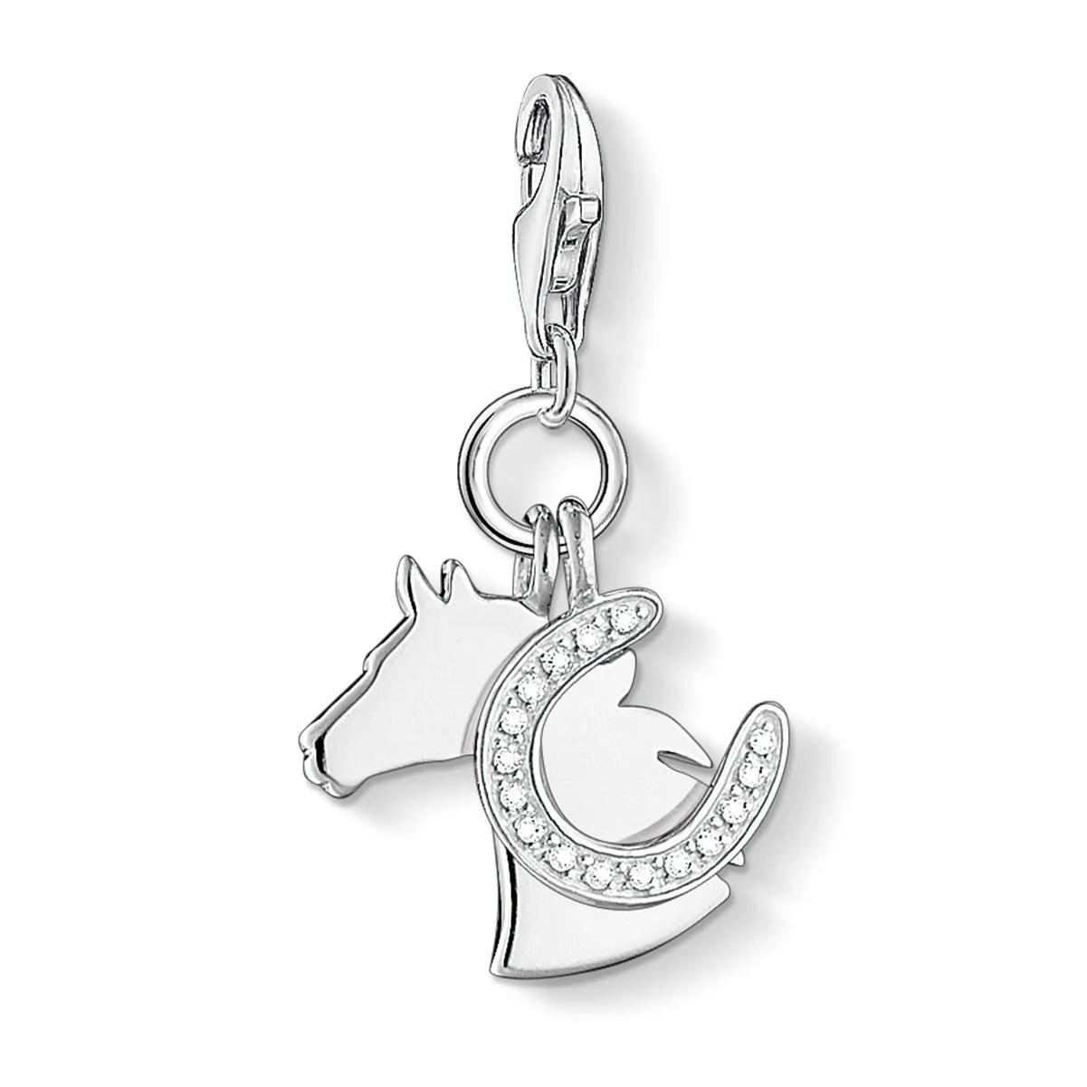 Thomas Sabo Sterling Silver & Cubic Zirconia Horse with Horseshoe Charm 1247-051-14