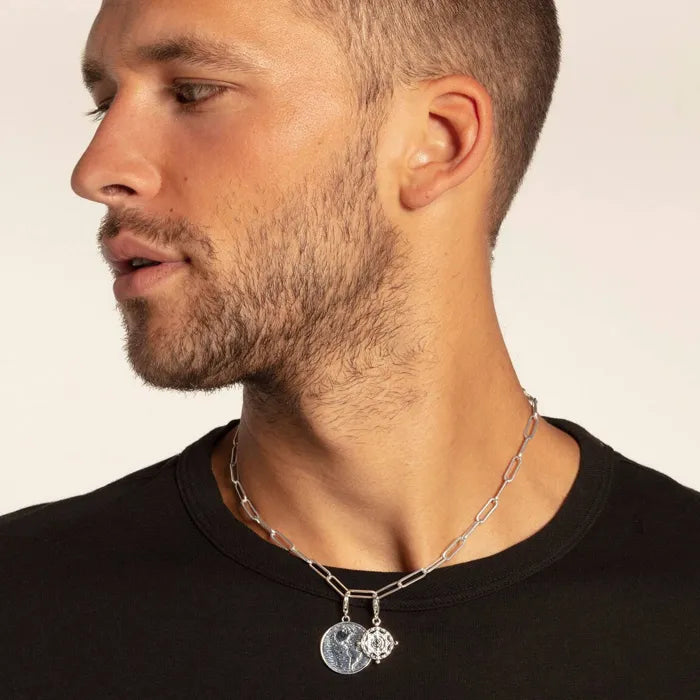 Thomas Sabo Sterling Silver Black C.Z. Disc Vintage Compass Charm 1712-643-11