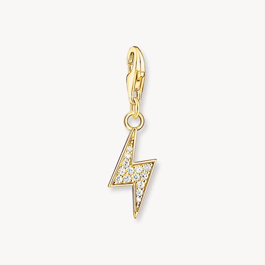 Thomas Sabo Sterling Silver 18K Gold Plated Cubic Zirconia Flash Charm Pendant 1882-414-14