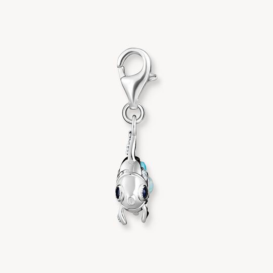 Thomas Sabo Sterling Silver & Cubic Zirconia Fish with Blue Stones Charm 1884-945-7
