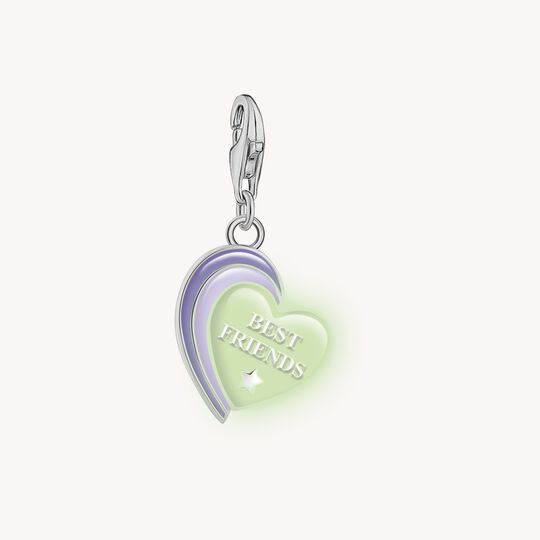 Thomas Sabo Sterling Silver BEST FRIENDS with Violet Cold Enamel Charm 2046-664-13