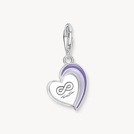 Thomas Sabo Sterling Silver BEST FRIENDS with Violet Cold Enamel Charm 2046-664-13