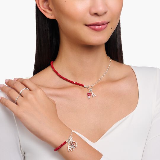 Thomas Sabo Sterling Silver Red Lollipop-Heart With SWEETHEART Charm 2072-664-10