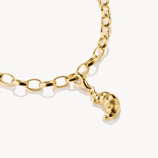 Thomas Sabo Sterling Silver 18K Gold-Plated Charm Pendant In Croissant Design 2079-413-39