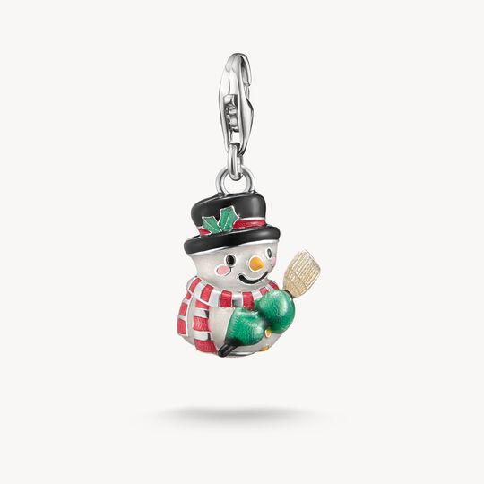 Thomas Sabo Sterling Silver Cold Enamel Snowman Charm Pendant 2195-007-7