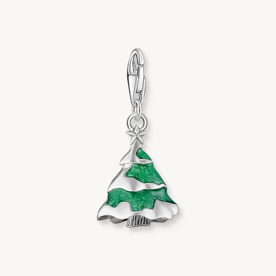 Thomas Sabo Sterling Silver Charm Christmas Tree with Green Cold Enamel 2198-390-7