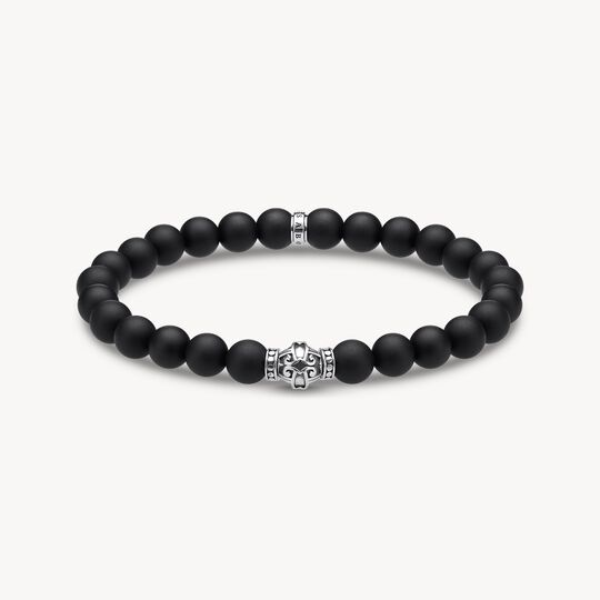 Thomas Sabo Silver Black Obsidian Beads Bracelet Ornament Black A1942-704-11-L20