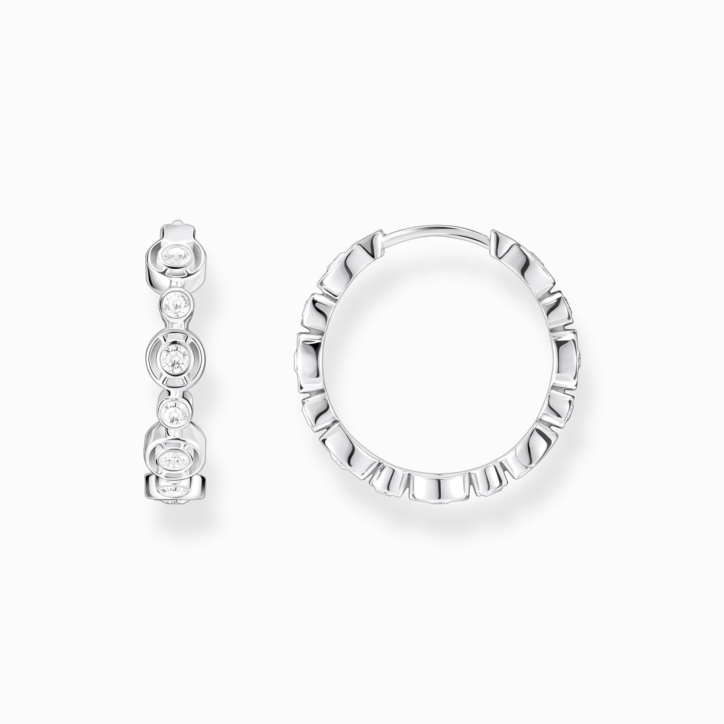 Thomas Sabo Hoop Earrings Circles With White Stones Silver CR714-051-14