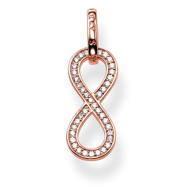 Thomas Sabo Sterling Silver Rose Gold Plated Zirconia filigree THE ETERNITY OF LOVE Infinity Pendant PE672-416-14