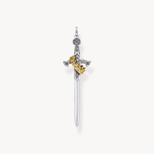 Thomas Sabo Sterling Silver Gold-Plated Pendant Sword with Crown PE901-849-7