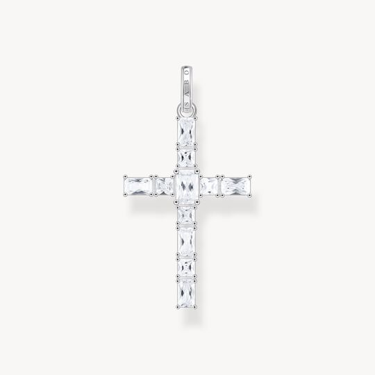 Thomas Sabo Sterling Silver Cross Pendant with White Zirconia PE939-051-14