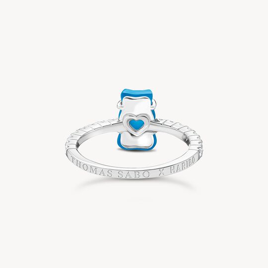 Thomas Sabo HARIBO Sterling Silver Ring with Blue Mini Sized Goldbears & Zirconia TR2459-052-1