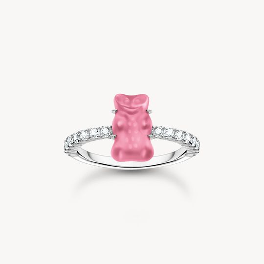 Thomas Sabo HARIBO Sterling Silver Ring with Pink Mini Sized Goldbears & Zirconia TR2459-052-9