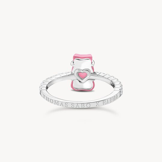 Thomas Sabo HARIBO Sterling Silver Ring with Pink Mini Sized Goldbears & Zirconia TR2459-052-9