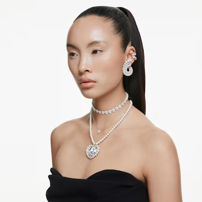 Swarovski Ariana Grande x Swarovski pendant Mixed cuts, Heart, White, Rhodium plated 5720852