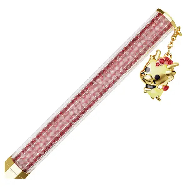 Swarovski Crystalline Dragon and Phoenix ballpoint pen Octagon shape, Dragon, Red, Gold-tone plated 5677125