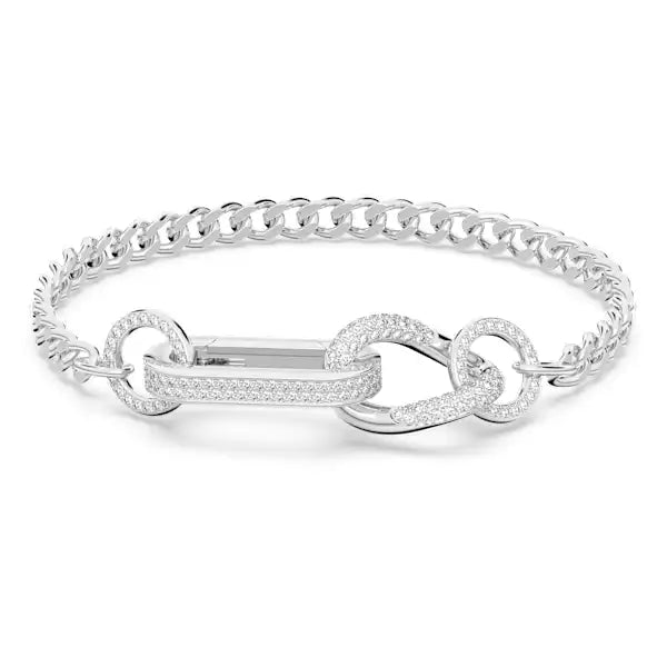 Swarovski Dextera bracelet Pavé, Mixed links, White,Rhodium plated 5642598 5642597