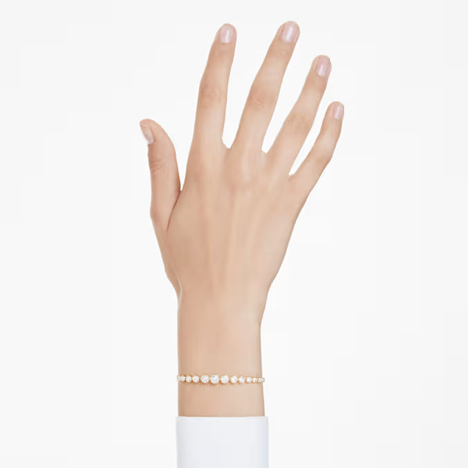 Swarovski Imber Tennis Bracelet Mixed Round Cuts, White, Gold-Tone Plated 5705450