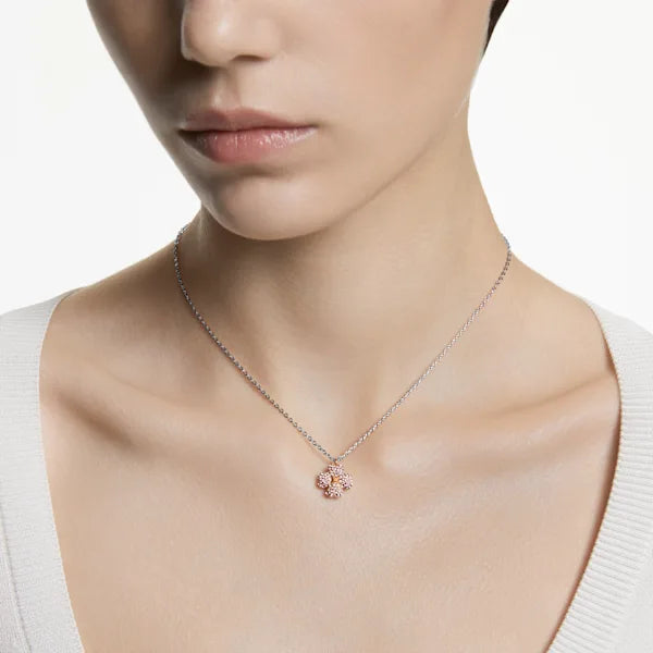 Swarovski Latisha pendant Flower, Pink, Mixed metal finish 5636488
