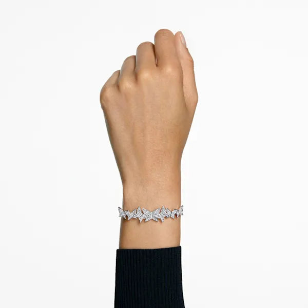 Swarovski Lilia bracelet Butterfly, White, Rhodium plated 5636429
