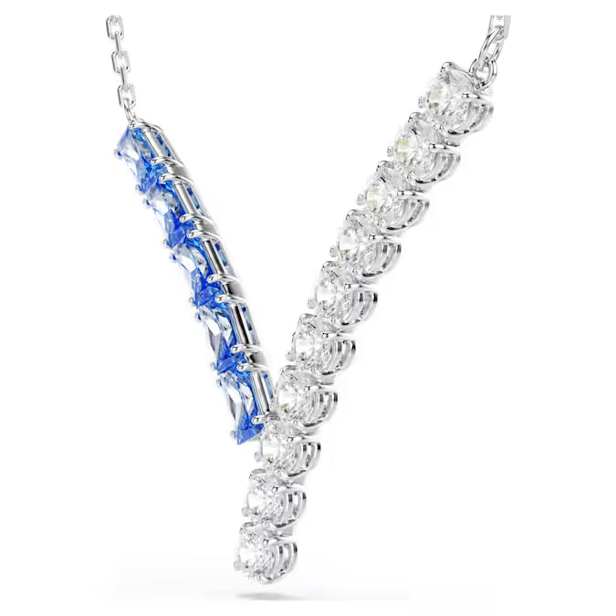Swarovski Matrix Pendant Mixed Cuts, Blue, Rhodium Plated 5732265