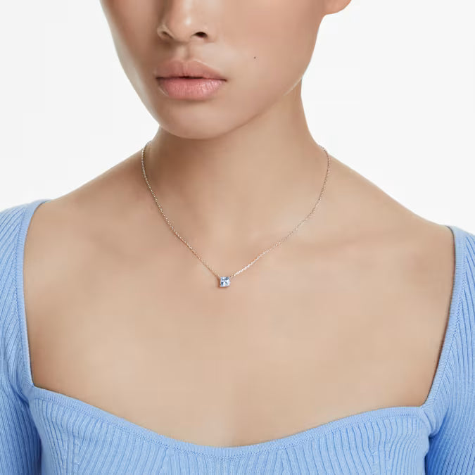 Swarovski Matrix Pendant Square Cut, Blue, Rhodium Plated 5723568