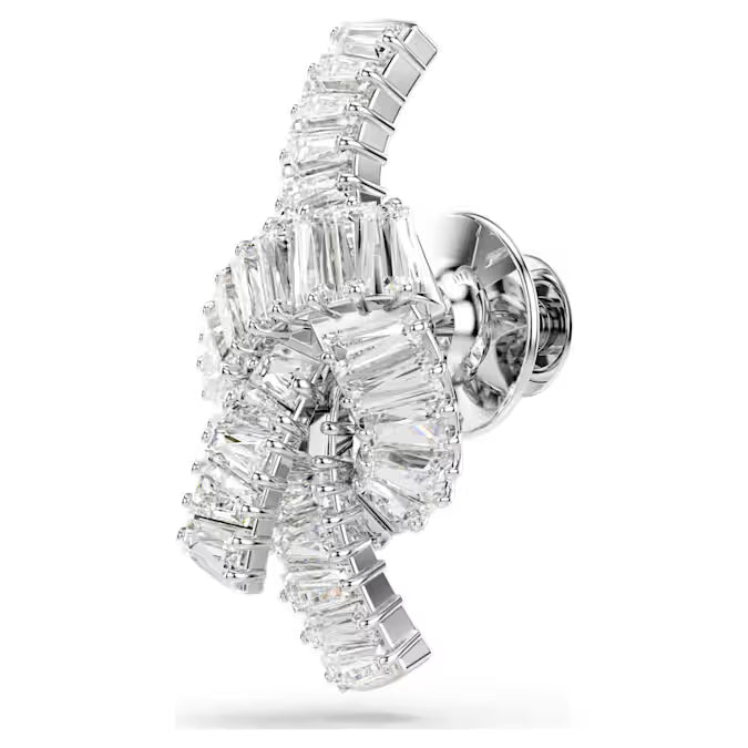Swarovski Matrix Tack Pin Baguette Cut, Knot, White, Rhodium Plated 5731102