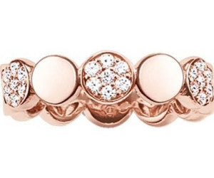 Thomas Sabo Sterling Silver Cubic Zirconia Rose Gold Plated Bubble Ring Size56 TR2048-416-14