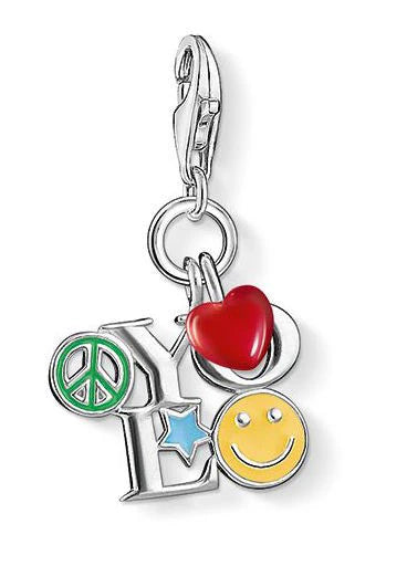 Thomas Sabo Sterling Silver & Colourful Enamel YOLO Charm 1238-007-7