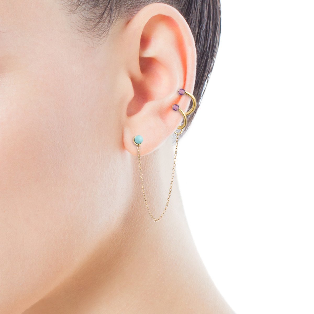 Tous Batala Earcuff Pack in Gold Vermeil with Amethyst 918543650