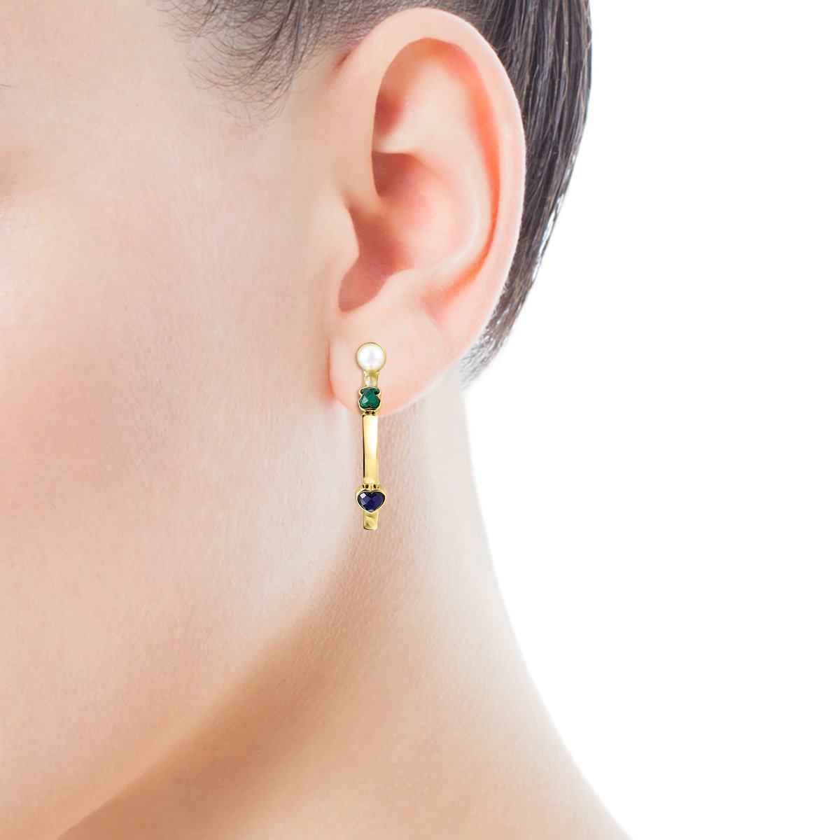 Tous Small Glory Earrings in Gold Vermeil with Gemstones 918593510