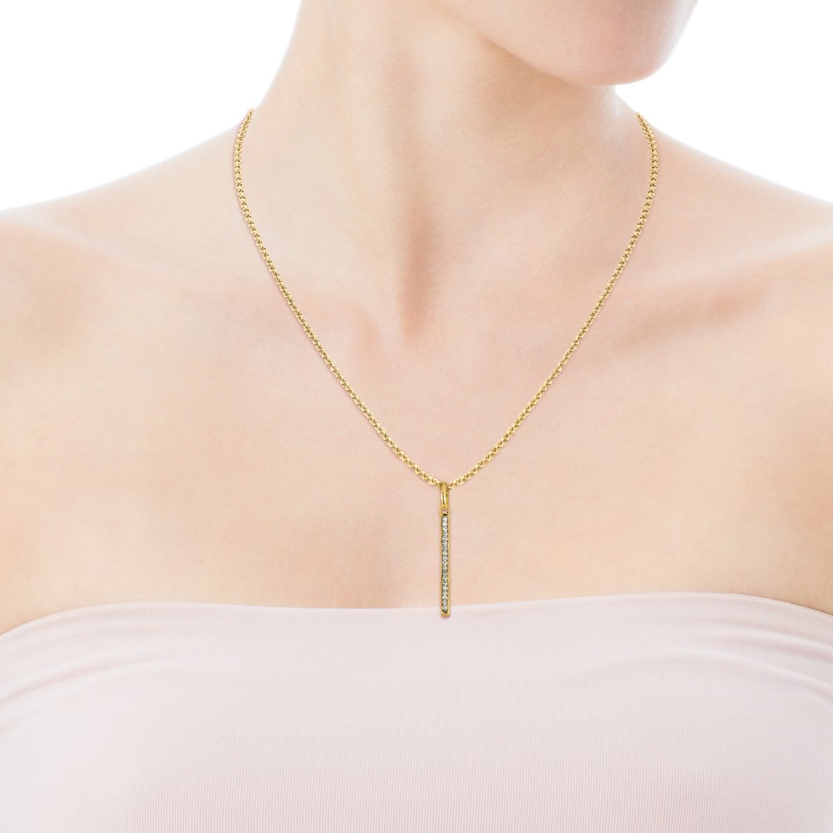 Tous Nocturne bar Pendant in Gold Vermeil with Diamonds 918444520