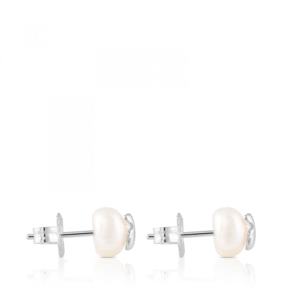 Tous Silver TOUS Bear Earrings with Pearl 211140420