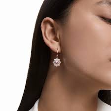 Sunshine hoop earrings Pink, Rose-gold tone plated 5642965