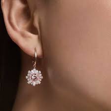 Sunshine hoop earrings Pink, Rose-gold tone plated 5642965
