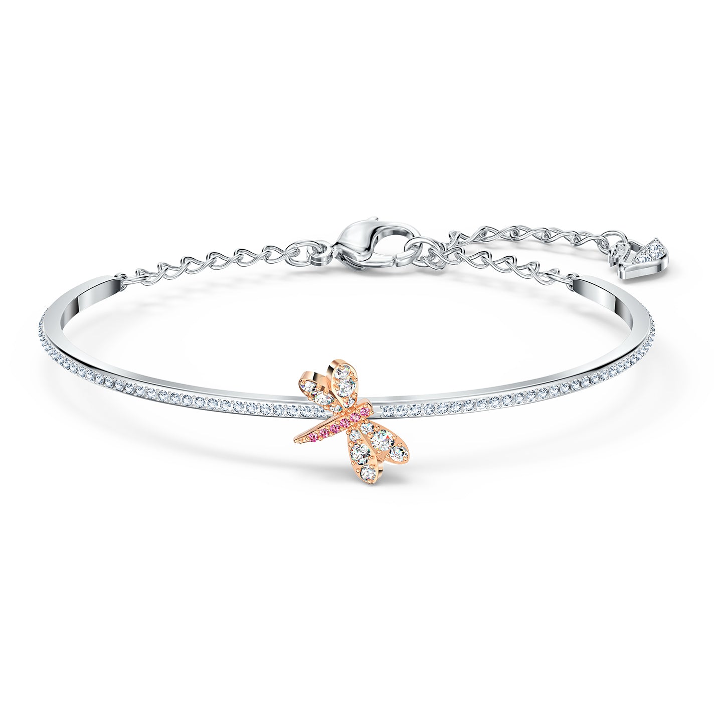 Swarovski Eternal Flower Bangle, Pink, Mixed metal finish 5518138