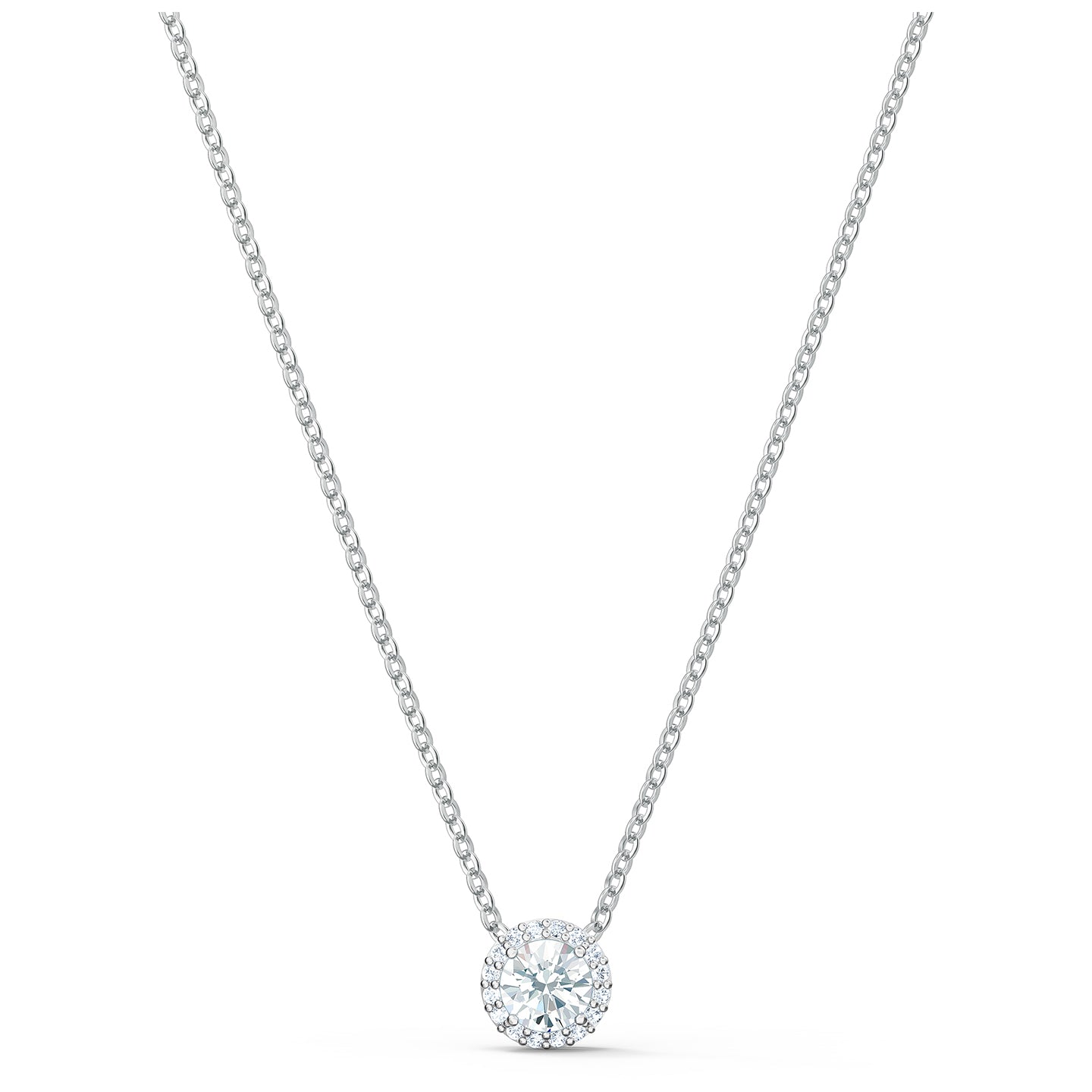 Swarovski Angelic Round Pendant, White, Rhodium plated 5567931