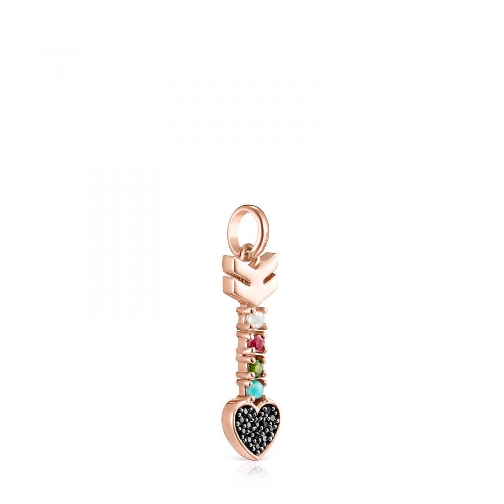 Tous Rose Gold Vermeil San Valentín arrow Pendant with Gemstones 915304530