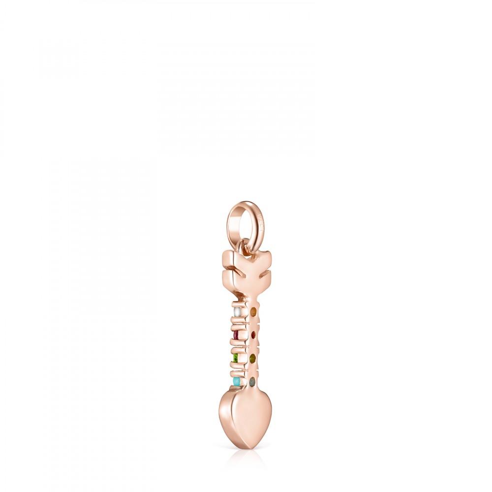 Tous Rose Gold Vermeil San Valentín arrow Pendant with Gemstones 915304530