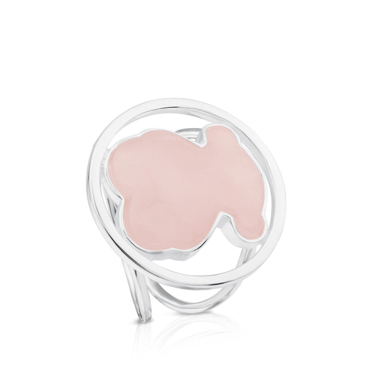 Tous Silver Camille Ring with Rose Quartz 712165620