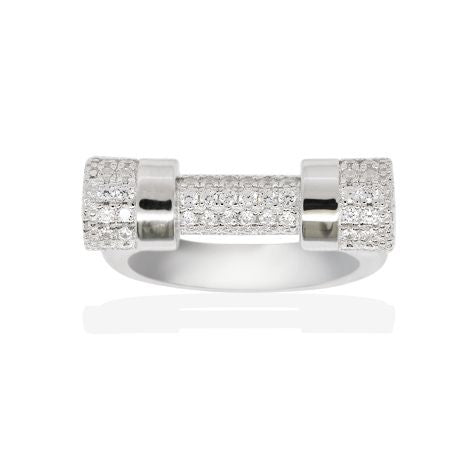 APM Silver U-Shaped Screw Cuff Ring A16247OX