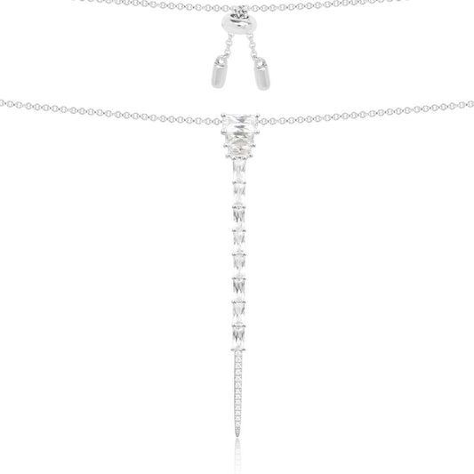 APM Silver Dropping Pendant Necklace AC3385OX