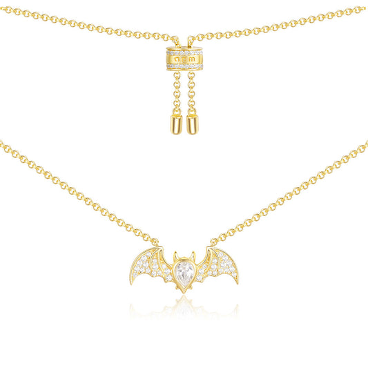 APM Yellow Silver Flying Bat Necklace AC4011OXY