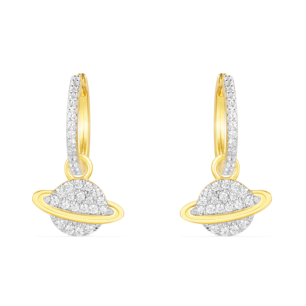 APM Planet Hoop Earrings - Yellow Silver AE10558OXY