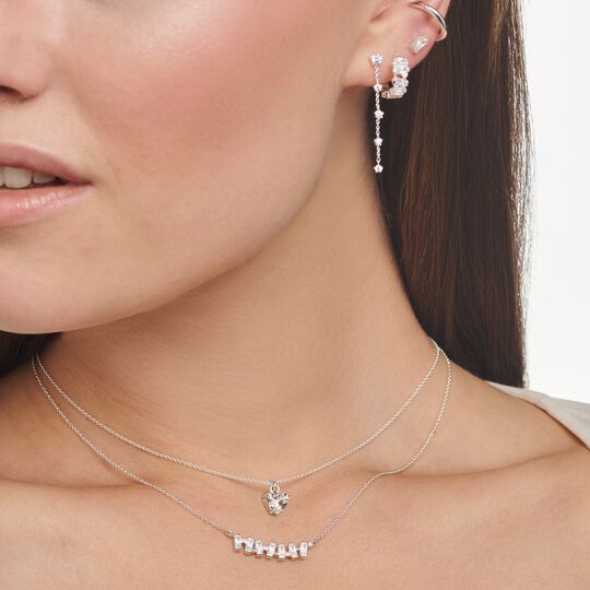 Thomas Sabo Charm Club Charming Silver Baguette Necklace KE2095-051-14-L45V