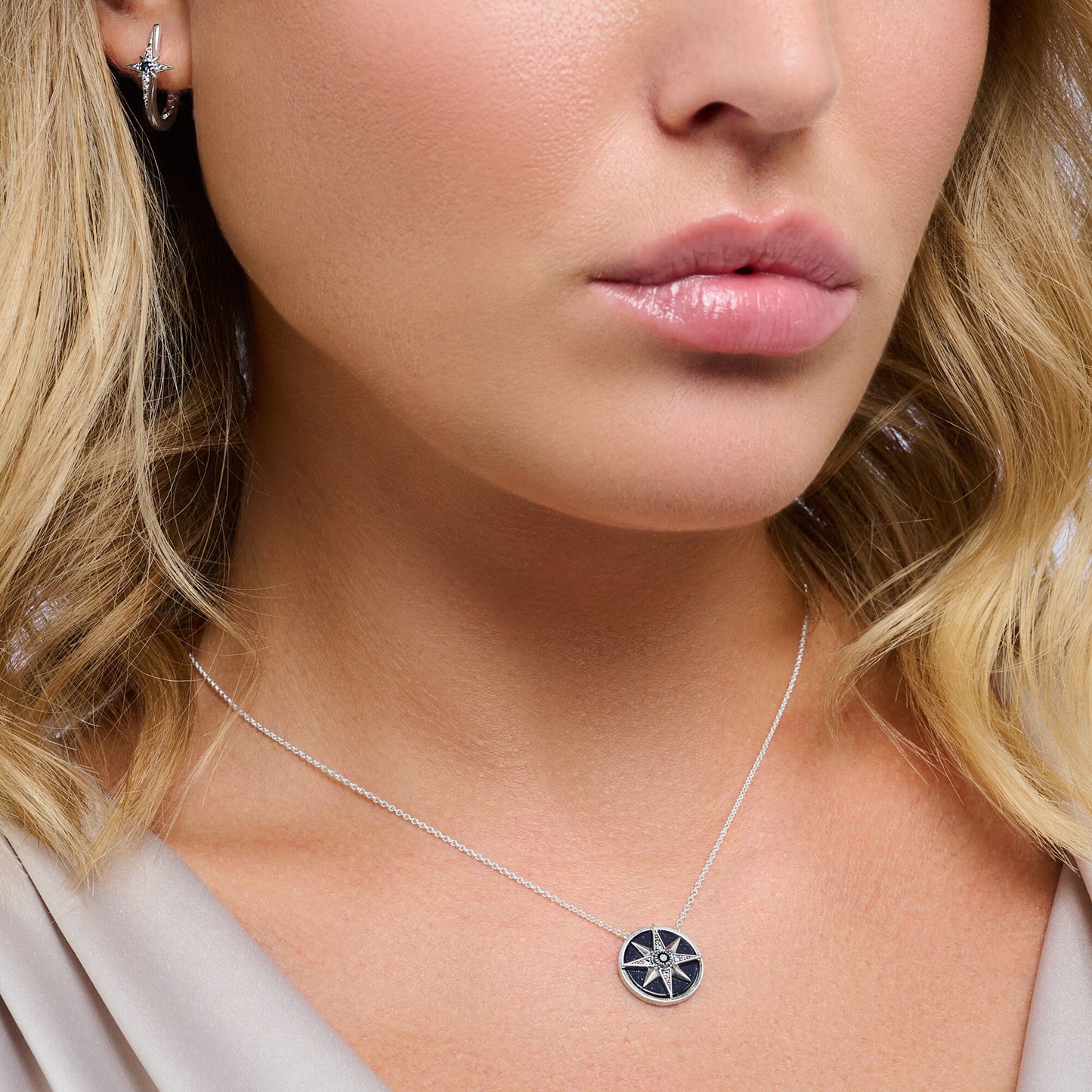 Thomas Sabo Necklace Royalty Star With Stones Silver KE2140-945-7-L45V
