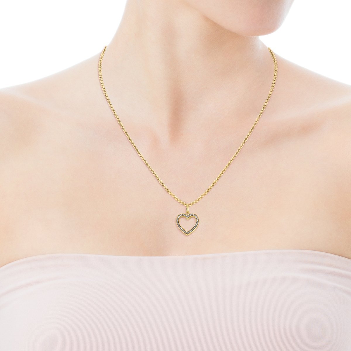Tous Nocturne heart Pendant in Gold Vermeil with Diamonds 918444530