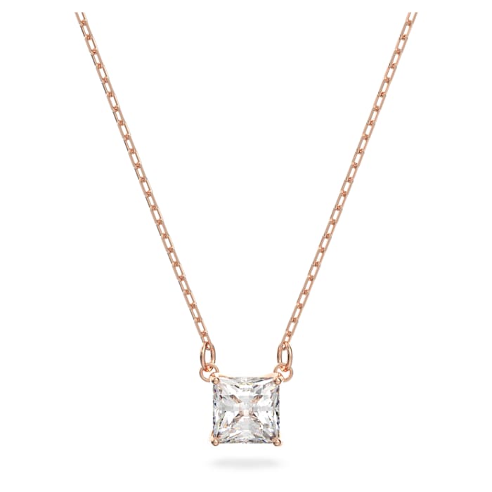 Swarovski Attract necklace Square, White, Rose-gold tone plated 5510698